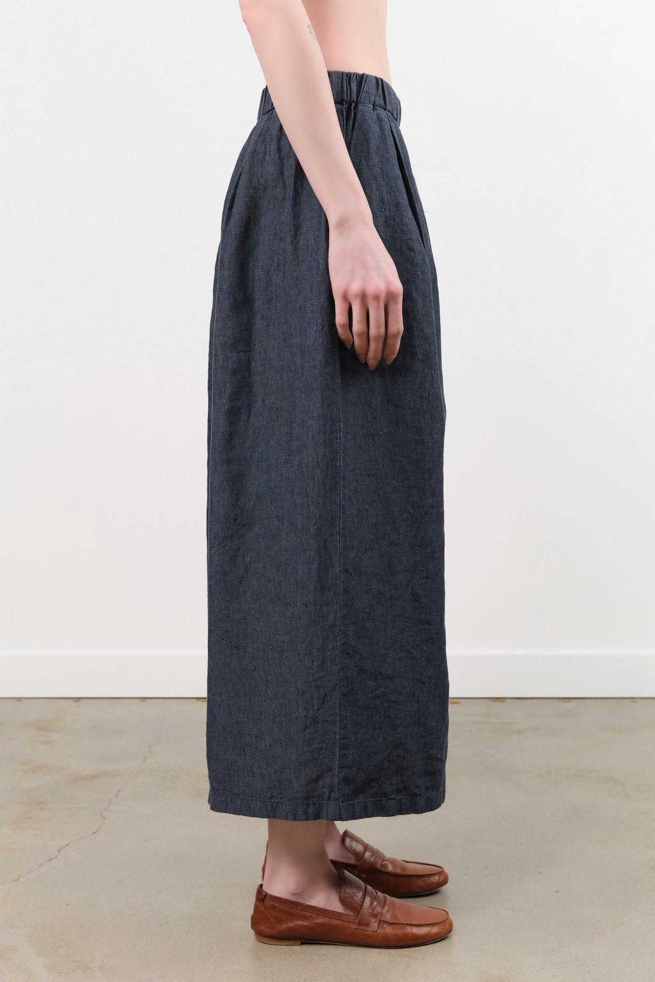 Evam Eva Apparel Womens Pants Linen Culottes Navy / One Size