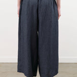 Evam Eva Apparel Womens Pants Linen Culottes Navy / One Size
