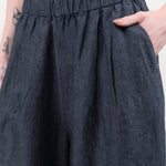 Evam Eva Apparel Womens Pants Linen Culottes Navy / One Size