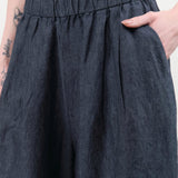 Evam Eva Apparel Womens Pants Linen Culottes Navy / One Size