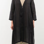 Evam Eva Apparel Womens Sweaters Linen Robe Sumi / One Size