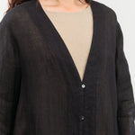 Evam Eva Apparel Womens Sweaters Linen Robe Sumi / One Size