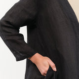 Evam Eva Apparel Womens Sweaters Linen Robe Sumi / One Size