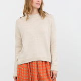 Evam Eva Apparel Womens Sweaters Low Gauge Pullover Ecru / One Size