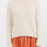 Evam Eva Apparel Womens Sweaters Low Gauge Pullover Ecru / One Size