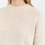 Evam Eva Apparel Womens Sweaters Low Gauge Pullover Ecru / One Size