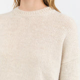 Evam Eva Apparel Womens Sweaters Low Gauge Pullover Ecru / One Size
