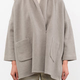 Evam Eva Apparel Womens Outerwear Press Wool Robe Mocha / One Size