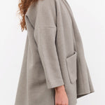 Evam Eva Apparel Womens Outerwear Press Wool Robe Mocha / One Size