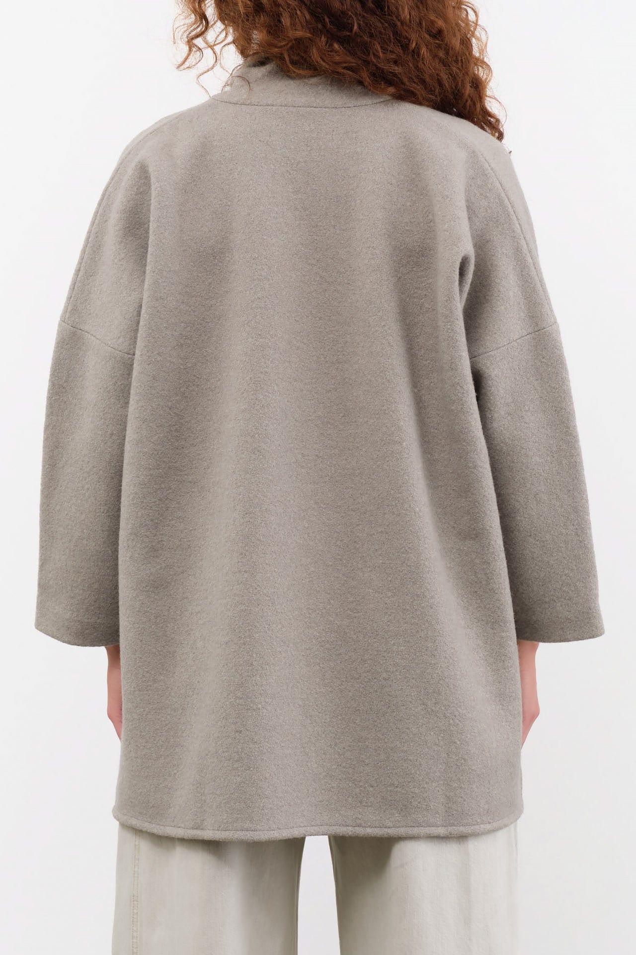 Evam Eva Apparel Womens Outerwear Press Wool Robe Mocha / One Size