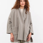 Evam Eva Apparel Womens Outerwear Press Wool Robe Mocha / One Size