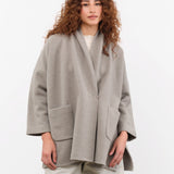 Evam Eva Apparel Womens Outerwear Press Wool Robe Mocha / One Size