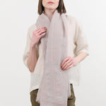 Evam Eva Accessories Scarves Random Check Stole in Grege Grege / One Size