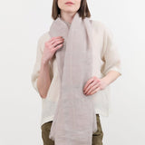 Evam Eva Accessories Scarves Random Check Stole in Grege Grege / One Size