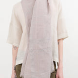 Evam Eva Accessories Scarves Random Check Stole in Grege Grege / One Size
