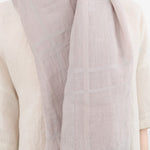 Evam Eva Accessories Scarves Random Check Stole in Grege Grege / One Size