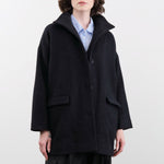 Evam Eva Apparel Womens Outerwear Renew-Wool Stand Short Coat