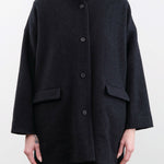 Evam Eva Apparel Womens Outerwear Renew-Wool Stand Short Coat