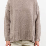 Evam Eva Apparel Womens Sweaters Renew-Wool Turtleneck in Mocha