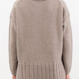 Evam Eva Apparel Womens Sweaters Renew-Wool Turtleneck in Mocha