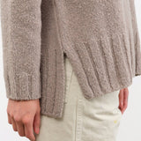 Evam Eva Apparel Womens Sweaters Renew-Wool Turtleneck in Mocha