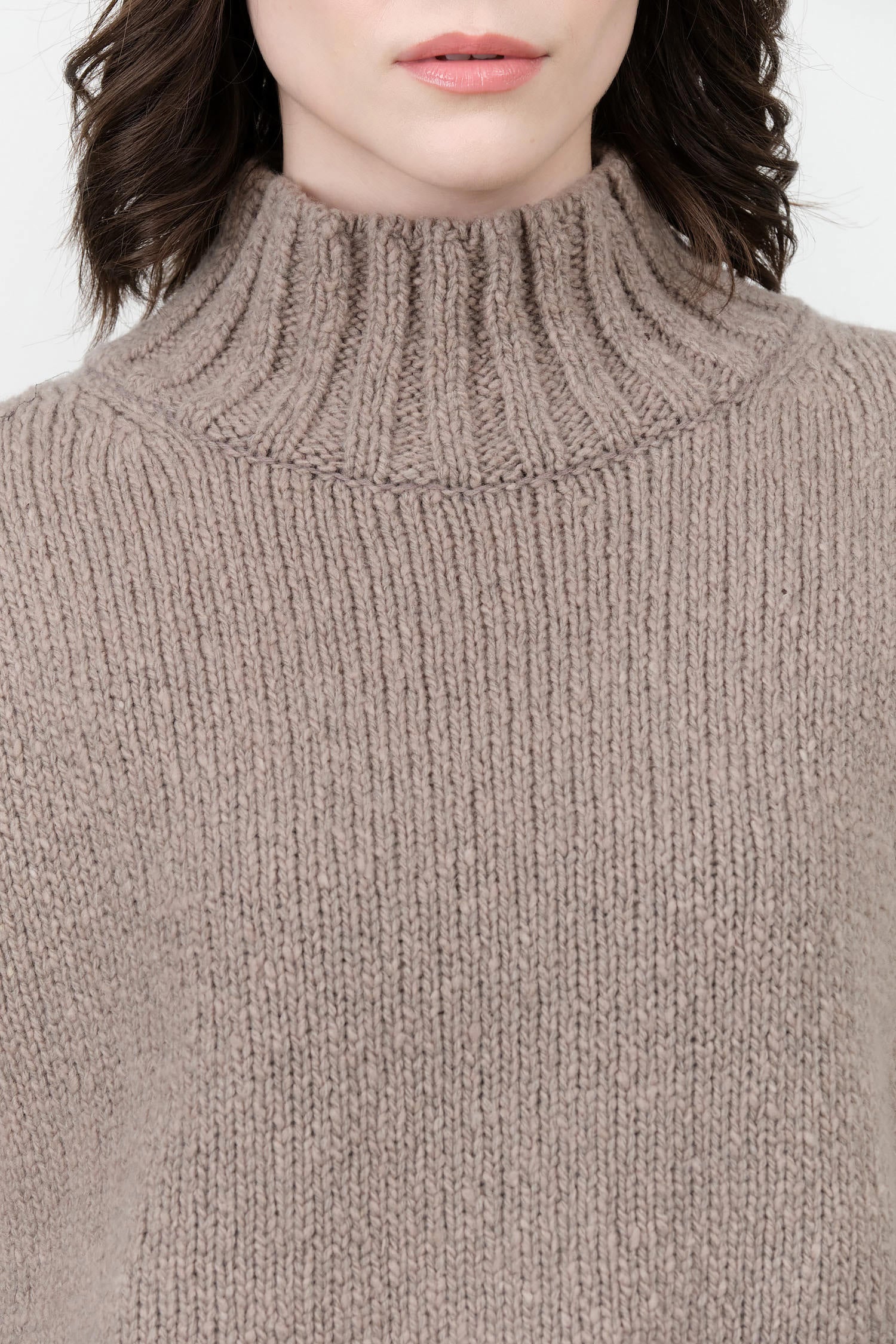 Mocha Renew-Wool Turtleneck by Evam Eva 