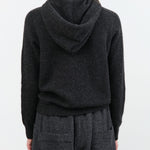 Evam Eva Apparel Womens Sweaters Seamless Cashmere Parka in Charcoal