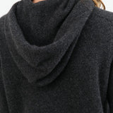 Evam Eva Apparel Womens Sweaters Seamless Cashmere Parka in Charcoal