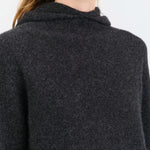 Evam Eva Apparel Womens Sweaters Seamless Cashmere Parka in Charcoal