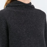 Evam Eva Apparel Womens Sweaters Seamless Cashmere Parka in Charcoal