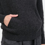 Evam Eva Apparel Womens Sweaters Seamless Cashmere Parka in Charcoal