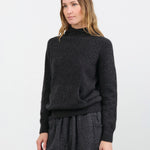 Evam Eva Apparel Womens Sweaters Seamless Cashmere Parka in Charcoal