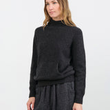 Evam Eva Apparel Womens Sweaters Seamless Cashmere Parka in Charcoal