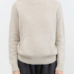 Evam Eva Apparel Womens Sweaters Seamless Cashmere Parka in Light Gray