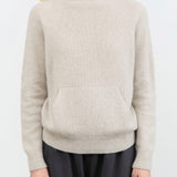 Evam Eva Apparel Womens Sweaters Seamless Cashmere Parka in Light Gray