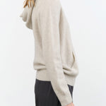 Evam Eva Apparel Womens Sweaters Seamless Cashmere Parka in Light Gray
