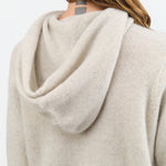 Evam Eva Apparel Womens Sweaters Seamless Cashmere Parka in Light Gray
