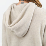 Evam Eva Apparel Womens Sweaters Seamless Cashmere Parka in Light Gray