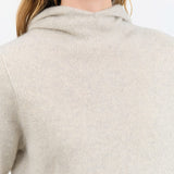 Evam Eva Apparel Womens Sweaters Seamless Cashmere Parka in Light Gray