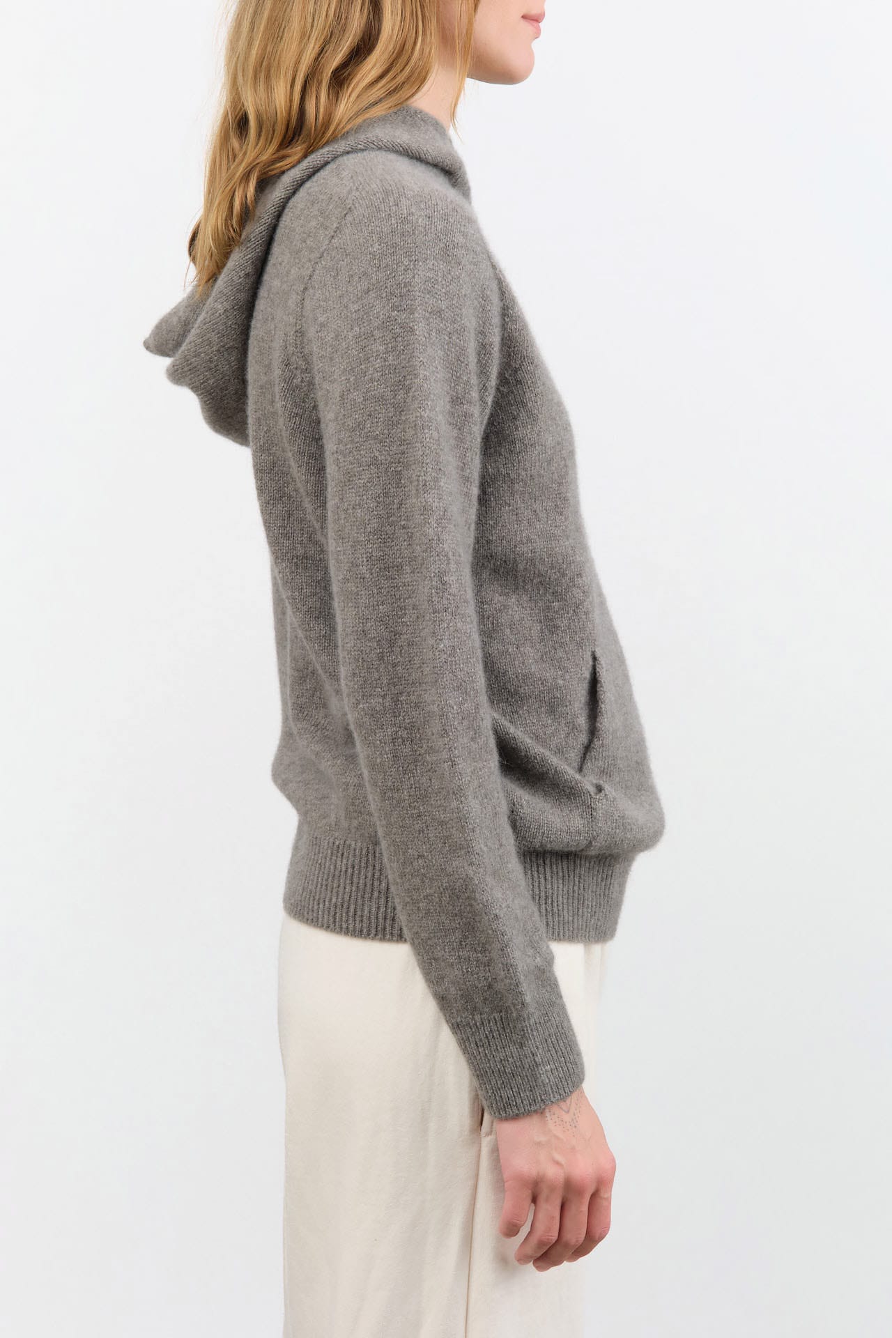 Evam Eva Apparel Womens Sweaters Seamless Cashmere Parka in Mocha