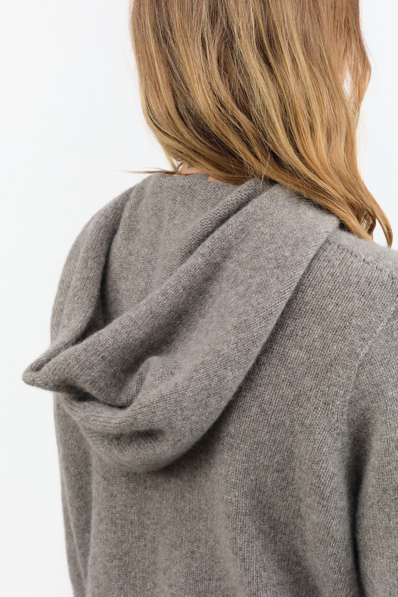 Evam Eva Apparel Womens Sweaters Seamless Cashmere Parka in Mocha