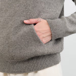 Evam Eva Apparel Womens Sweaters Seamless Cashmere Parka in Mocha