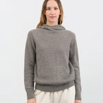 Evam Eva Apparel Womens Sweaters Seamless Cashmere Parka in Mocha