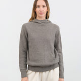 Evam Eva Apparel Womens Sweaters Seamless Cashmere Parka in Mocha
