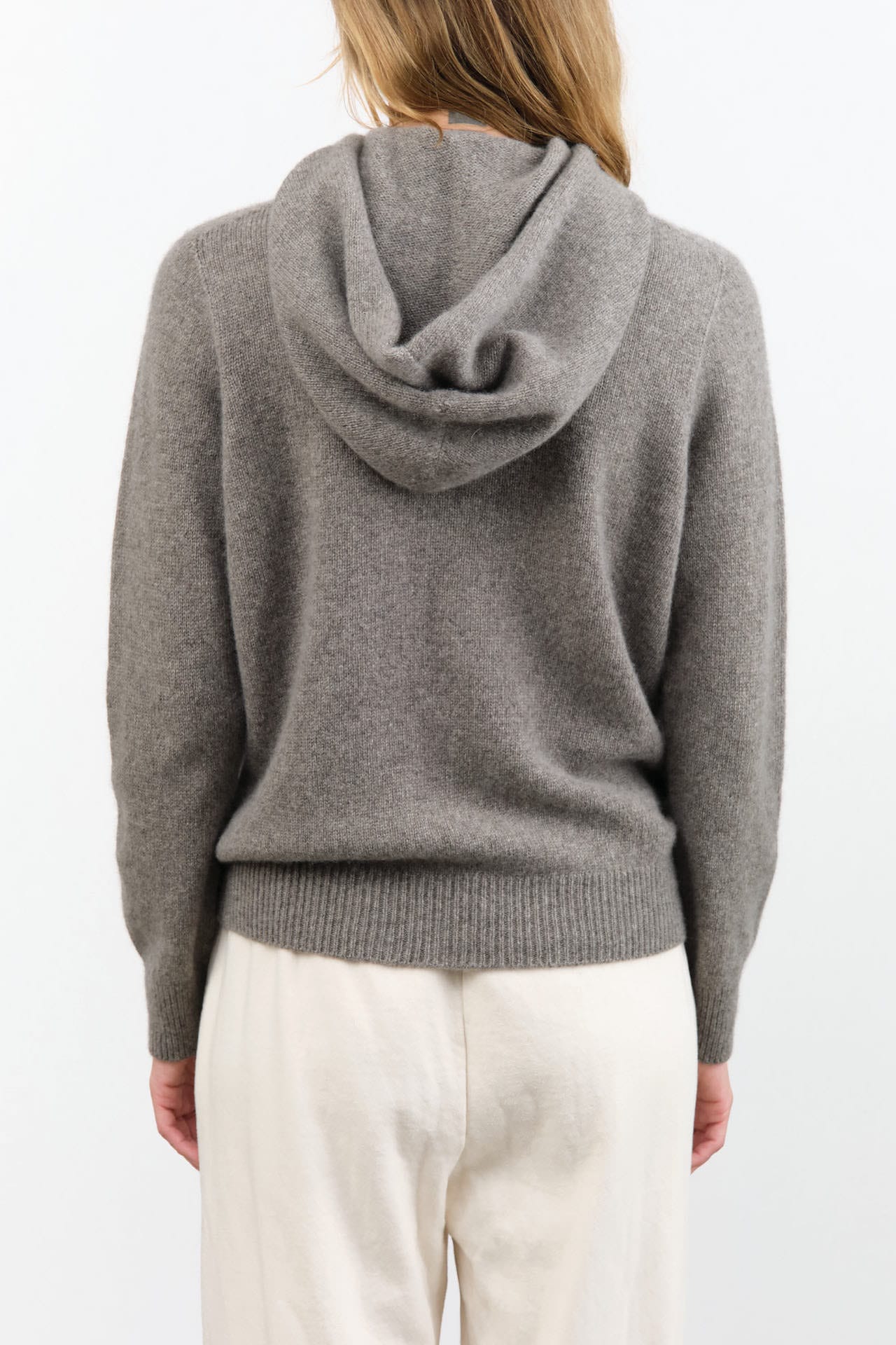 Evam Eva Apparel Womens Sweaters Seamless Cashmere Parka in Mocha