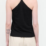Back view of Washable Linen Camisole in Black