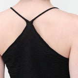 Racerback view of Washable Linen Camisole in Black