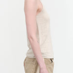 Side view of Washable Linen Camisole in Ivory