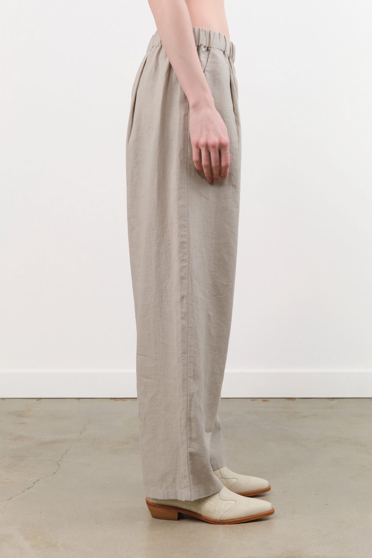 Evam Eva Apparel Womens Pants Water Linen Wide Pants Grege / One Size