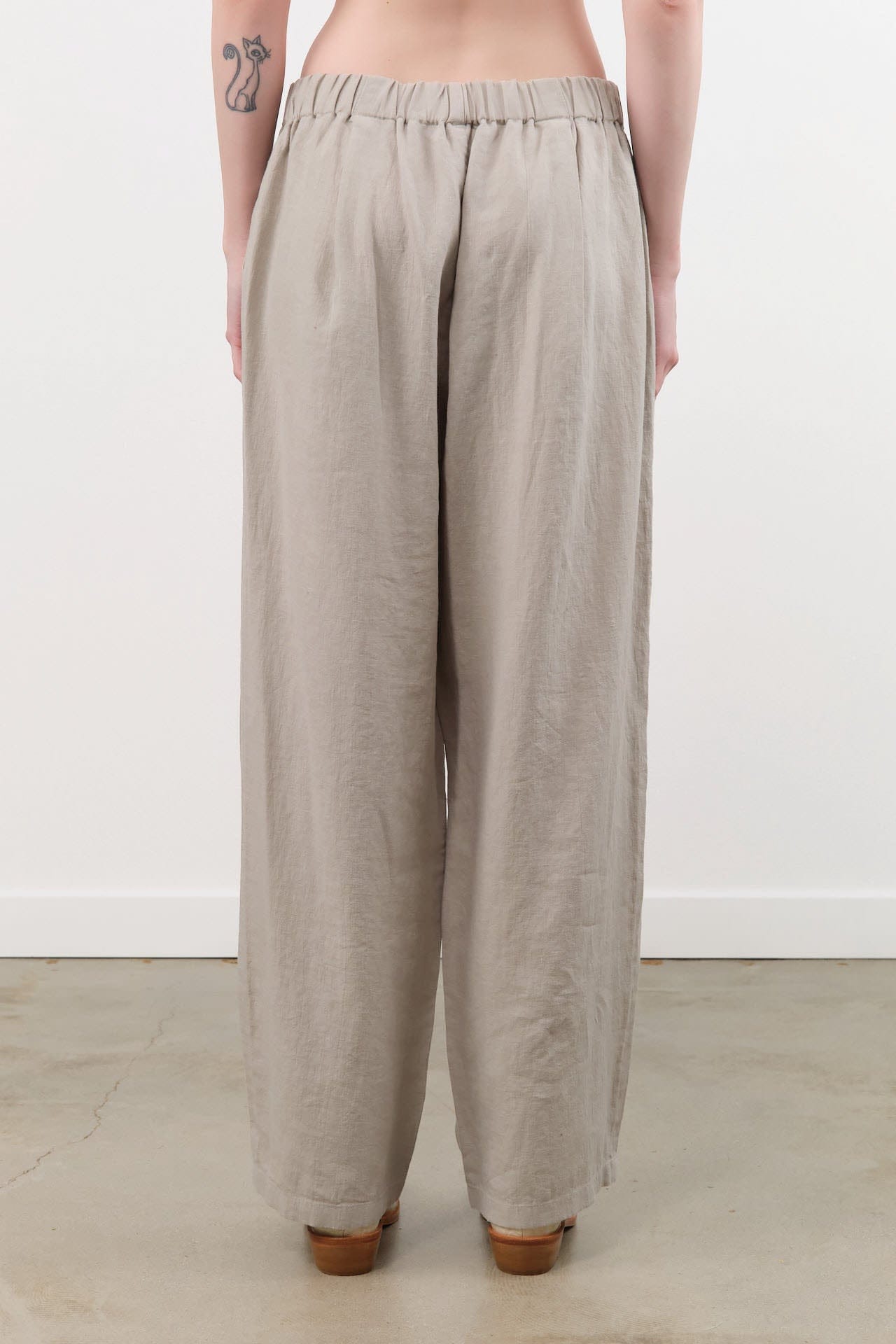 Evam Eva Apparel Womens Pants Water Linen Wide Pants Grege / One Size